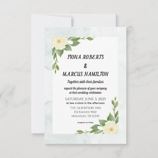 Rustieke bloem- en minimalistische Save the Date-u Date (Voorkant)