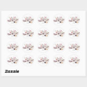 Rustieke bloem- en veren Boho-chique aangepaste gu Ronde Sticker (Vel)