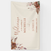Rustieke bloem herfst bruiloft welkom spandoek (Verticaal)