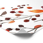 Rustieke bloem herfst bruiloft welkomstbord poster (Hoek)