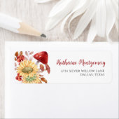 Rustieke bloem herfst paddestoel retouradres etiket (Insitu)