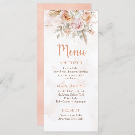 Rustieke bloem is niet haar prachtige verjaardag menu (Voorkant / Achterkant)