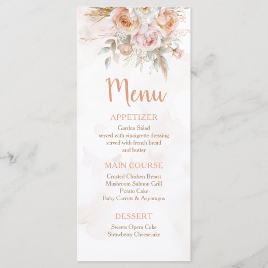 Rustieke bloem is niet haar prachtige verjaardag menu (Voorkant)