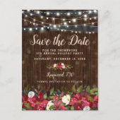 Rustieke Bloem Kerstfeest Save the Date Aankondigingskaart (Voorkant)