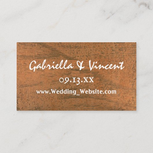 rustieke bloem land Westerne bruiloft website Informatiekaartje (Achterkant)