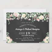 Rustieke Bloem Licht Bruiloftsreceptie alleen Kaart (Voorkant)