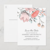rustieke bloem Save the Date Aankondigingskaart (Voorkant / Achterkant)