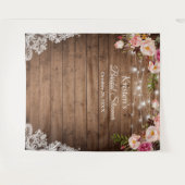 Rustieke bloem slingerlamp bruidsshower achtergron wandkleed (Voorkant (horizontaal))