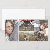 Rustieke bloem slingerlichten houten bruiloft beda bedankkaart (Voorkant / Achterkant)