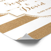 Rustieke bloem stroken bruiloft WELKOM BORD Poster (Hoek)