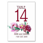 Rustieke Bloem Tafel Aantal Kaarten (Achterkant)
