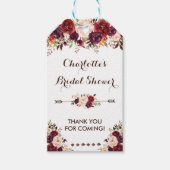Rustieke Bloem Vrijgezellenfeest Shabby Chic Favor Cadeaulabel (Voorkant)