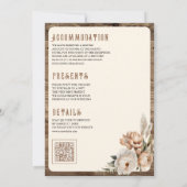 Rustieke Bloem Westerse Cowboylaarzen QR Code Huwe Kaart (Achterkant)