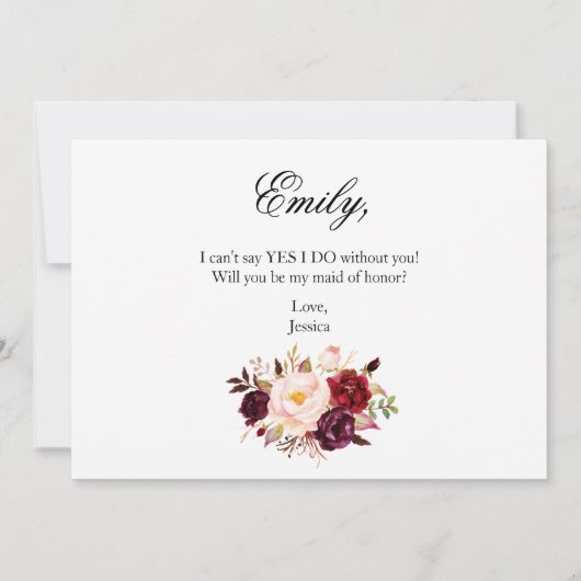 Rustieke bloem wil je mijn bloemenmeisje zijn kaart (Achterkant)