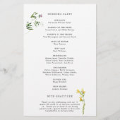 Rustieke bloem wilde bloem budget trouwprogramma flyer (Achterkant)