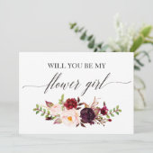 Rustieke bloem zal je mijn bloemenmeisje zijn kaart (Staand voorkant)