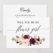 Rustieke bloem zal je mijn bloemenmeisje zijn kaart (Voorkant / Achterkant)