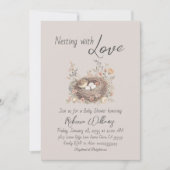 Rustieke bloemboog baby shower nestingfeestje kaart (Voorkant)