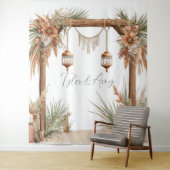  rustieke Bloemboog Huwelijksachtergrond Wandkleed (In situ)