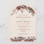 Rustieke Bloemboog Monogram Herfst Herfst Herfst H Kaart (Voorkant / Achterkant)