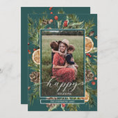 Rustieke bloemen 2 Foto Feestdagenkaart (Voorkant / Achterkant)