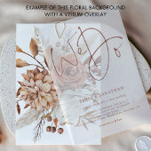 Rustieke Bloemen Achtergrond voor Vellum Wedding Kaart