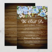 Rustieke Bloemen Achtertuin Gelofte Vernieuwing Ju Kaart (Voorkant / Achterkant)