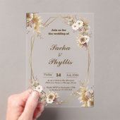 Rustieke bloemen acryl bruiloft uitnodigingen (Insitu (Draagbaar))