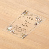 Rustieke bloemen acryl bruiloft uitnodigingen (Laagn)