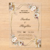 Rustieke bloemen acryl bruiloft uitnodigingen (Voorkant)