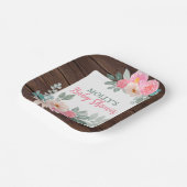 Rustieke Bloemen Baby shower Bord Plein (Gebogen)