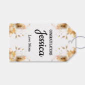 Rustieke bloemen baby shower cadeaulabel (Voorkant (Horizontaal))