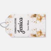 Rustieke bloemen baby shower cadeaulabel (Achterkant Horizontaal)