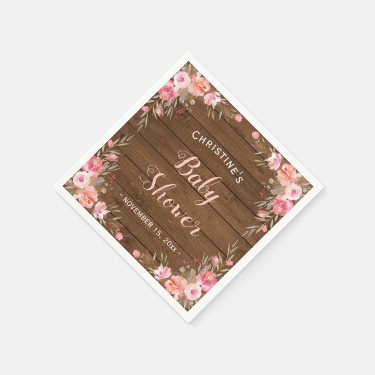 Rustieke Bloemen Baby shower Meisje Country Chic P Servet (Hoek)