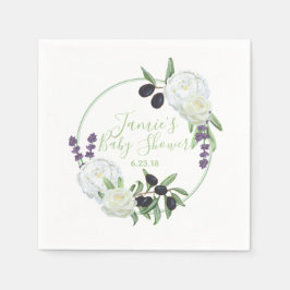 Rustieke Bloemen Baby shower Romantische Gardenias Servetten