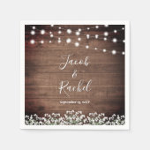 Rustieke Bloemen Baby's Breath String Lights Bruil Servet (Voorkant)