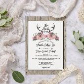 Rustieke Bloemen Barnwood Hunt is Over Bruiloft RS RSVP Kaartje