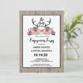 Rustieke Bloemen Barnwood Hunt is Over Verloving Kaart (Staand voorkant)