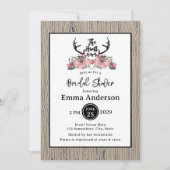 Rustieke Bloemen Barnwood Hunt is Over Vrijgezelle Kaart (Voorkant)