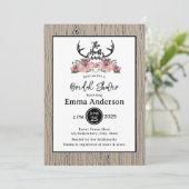 Rustieke Bloemen Barnwood Hunt is Over Vrijgezelle Kaart (Staand voorkant)