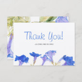 Rustieke Bloemen Blauwe Bloemen bruiloft Dank u Bedankkaart (Voorkant / Achterkant)
