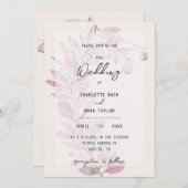 Rustieke Bloemen Blush Waterverf Handbeschilderd Kaart (Voorkant / Achterkant)