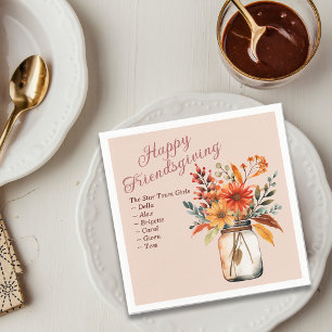 Rustieke Bloemen Boeket Friendsgiving Personaliser Servet