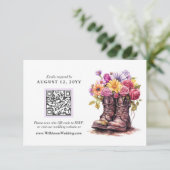 Rustieke Bloemen Boerderij Laarzen Digitale Bruilo Kaart (Staand voorkant)