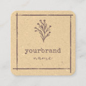 Rustieke Bloemen Boetiek Bloem Chic Natuurlijk Bru Vierkante Visitekaartje (Voorkant)