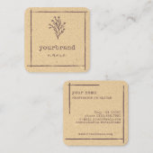 Rustieke Bloemen Boetiek Bloem Chic Natuurlijk Bru Vierkante Visitekaartje (Voorkant / Achterkant)