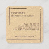 Rustieke Bloemen Boetiek Bloem Chic Natuurlijk Bru Vierkante Visitekaartje (Achterkant)