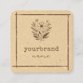 Rustieke Bloemen Boetiek Stationery Bloemist Vierkante Visitekaartje (Voorkant)