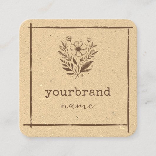 Rustieke Bloemen Boetiek Stationery Bloemist Vierkante Visitekaartje (Voorkant)