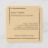 Rustieke Bloemen Boetiek Stationery Bloemist Vierkante Visitekaartje (Achterkant)